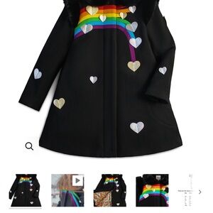 Women’s Black Rainbow Heart Coat